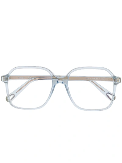 Chloé Tinted Frame Glasses In Blau