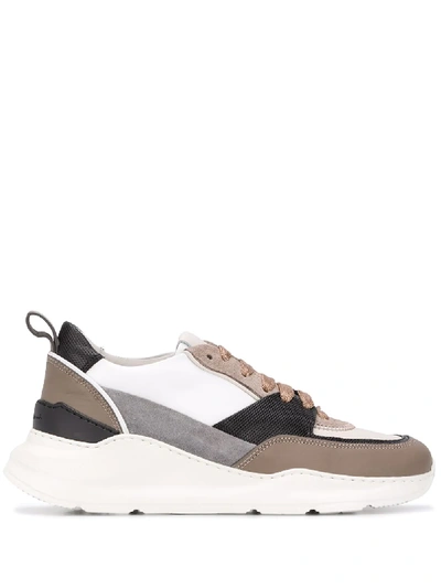 Santoni Panelled Trainers In Neutrals