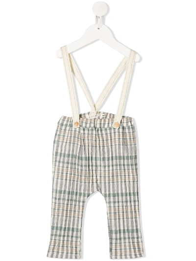 Message In The Bottle Babies' Josef Check Print Trousers In White