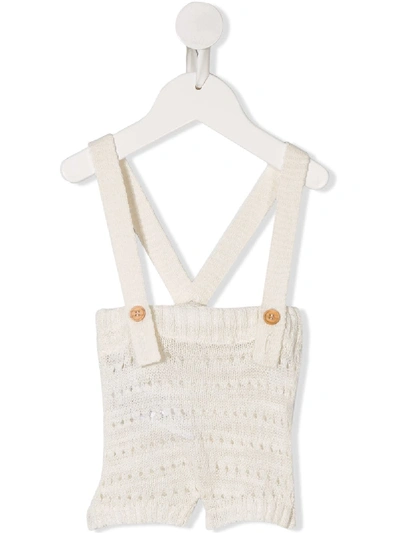 Message In The Bottle Babies' Kandinsky Knitted Dungarees In White