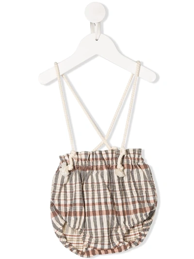 Message In The Bottle Babies' Check Print Shorts In White