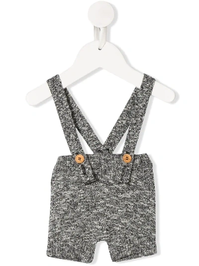 Message In The Bottle Babies' Melange Knitted Dungarees In Grey