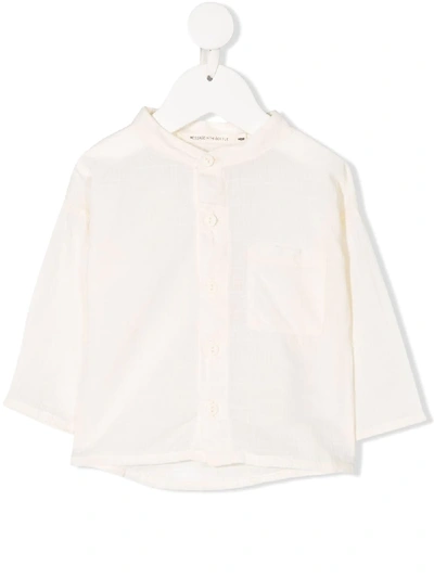 Message In The Bottle Babies' Max Band Collar Shirt In Neutrals