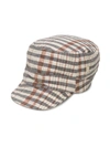 Message In The Bottle Basquiat Check Print Cap In Neutrals