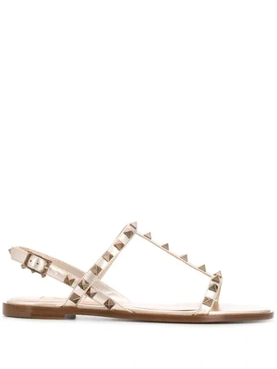 Valentino Garavani Garavani Rockstud Sandal In Gold