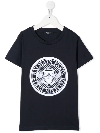 BALMAIN CREST-PRINT SHORT SLEEVED T-SHIRT