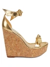 ALEXANDRE BIRMAN CLARITA METALLIC LEATHER WEDGES,0400012510321