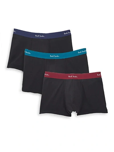 Paul Smith 3-pack Stretch Cotton Boxer Briefs In Black