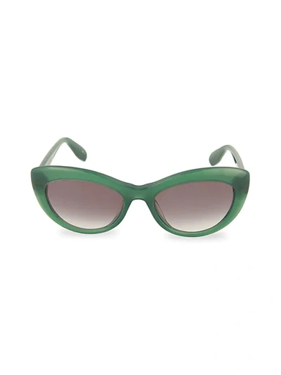 Alexander Mcqueen 53mm Cat Eye Sunglasses In Green