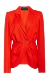 BRANDON MAXWELL WOMEN'S PLEATED CADY PEPLUM BLAZER,801816