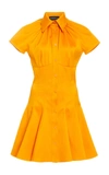 BRANDON MAXWELL WOMEN'S EXCLUSIVE SHIRRED COLLAR COTTON MINI SHIRT DRESS,801827