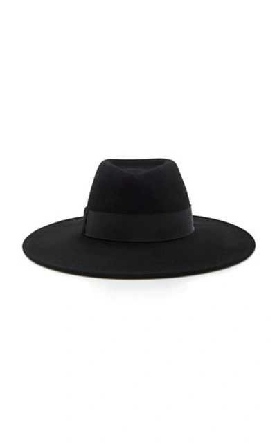 Eugenia Kim Julian Wool Felt Boater Hat In Black