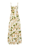 AGUA BY AGUA BENDITA LIMA JARDIN FLORAL-PRINT LINEN MAXI DRESS,807167