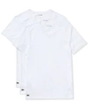 Lacoste Men Essentials 3 Pk Regular Fit Crew Neck T-shirt Base Layer Top In White In White