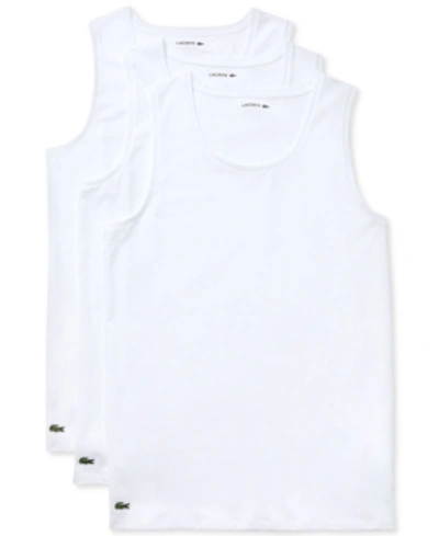 Lacoste Men's Essential Slim Tank Top Set, 3-piece In White
