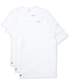 Lacoste Men Essentials 3 Pk Regular Fit Crew Neck T-shirt Base Layer Top In White In White