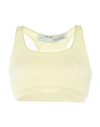 Off-white Logo Band Ribbed Jersey Bra Top In Yellow