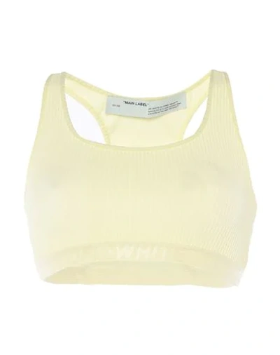 Off-white Logo Band Ribbed Jersey Bra Top In Yellow