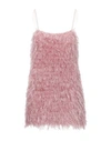 Laneus Fluffy Feather Mini Dress In Pink