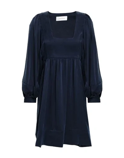 Zimmermann Short Dress In Dark Blue