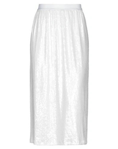 Pink Memories 3/4 Length Skirts In White