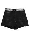 Philipp Plein Denim Shorts In Black
