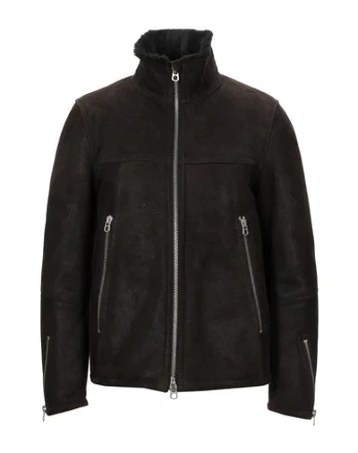 Drome Leather Jacket In Dark Brown
