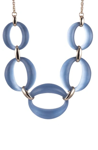 Alexis Bittar Essentials Large Lucite Link Necklace In Horizon Blue