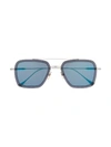 Dita Eyewear Flight Square-frame Sunglasses In Silver