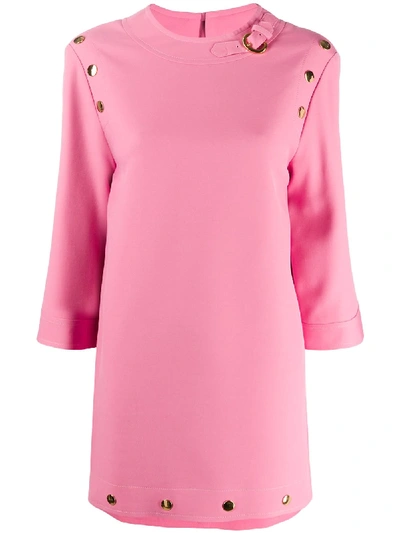 Gucci Button-detail Mini Dress In Pink