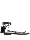 L'AUTRE CHOSE STRAPPY HANGING TASSEL SANDALS