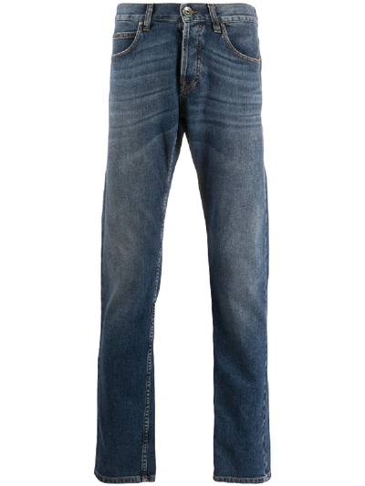Eleventy Whiskered Slim-fit Jeans In Blue