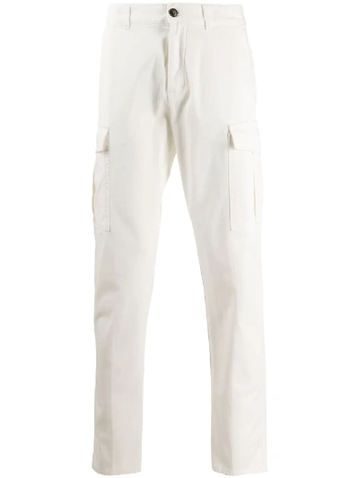 Eleventy Slim-fit Cargo Trousers In White