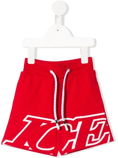 Iceberg Babies' Logo Print Drawstring Shorts In Red