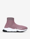 BALENCIAGA Speed knitted high-top trainers,32917180