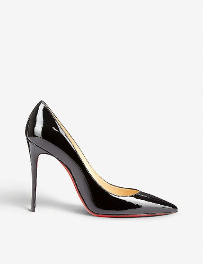 Christian Louboutin Kate 100 Patent-leather Courts In Black