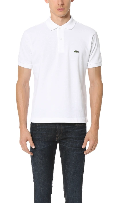 LACOSTE ORIGINAL COTTON PIQUE POLO WHITE