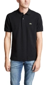 Lacoste Jersey Interlock Regular Fit Polo In Black