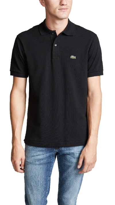 LACOSTE ORIGINAL COTTON PIQUE POLO BLACK