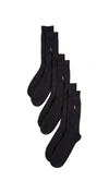 Polo Ralph Lauren 3 Pack Supersoft Flat Knit Socks In Black