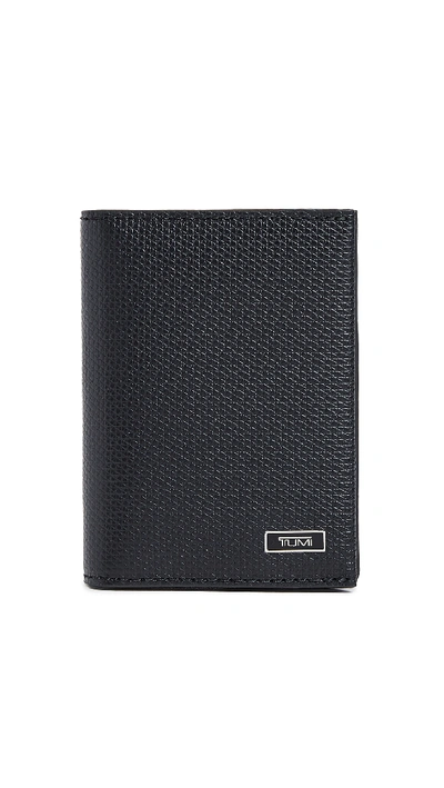 Tumi Monaco Gusseted Leather Card Case In Black