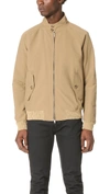 Baracuta Lightweight Zip Bomber Jacket In Neutrals