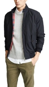 Baracuta Mens G9 Suede Harrington Jacket In Dark Navy