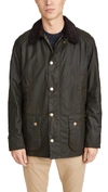 Barbour Ashby Wax Jacket In Green
