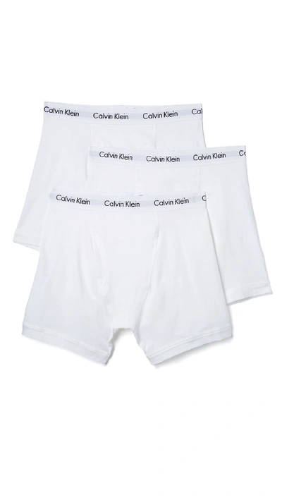 Calvin Klein Underwear 3 Pack Cotton Stretch Boxer Briefs In White