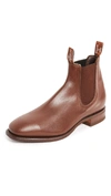 R.M.WILLIAMS R. M. WILLIAMS COMFORT RM LEATHER CHELSEA BOOTS DARK TAN