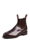 R.m.williams R.m. Williams Brown Yearling Comfort Craftsman Chelsea Boots In Rum