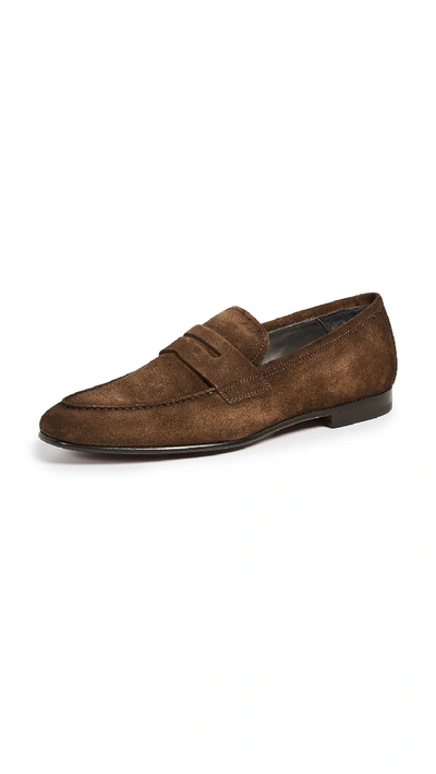 To Boot New York Men's Enzo Suede Penny Loafers In Sigaro