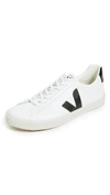 Veja 20mm Campo Leather Sneakers In Extra White/black