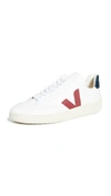 Veja V-12 Leather Sneakers In White